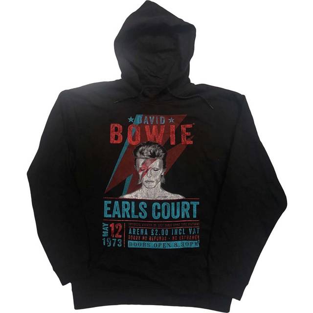 David Bowie Unisex Pullover Hoodie: Earls Court '73 (Eco-Friendly) (Small) - David Bowie - Clothing