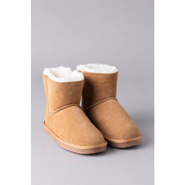 Lakeland Leather Womens Ladies' Sheepskin Boot Slippers in Tan Leather (archived) - Size UK 5