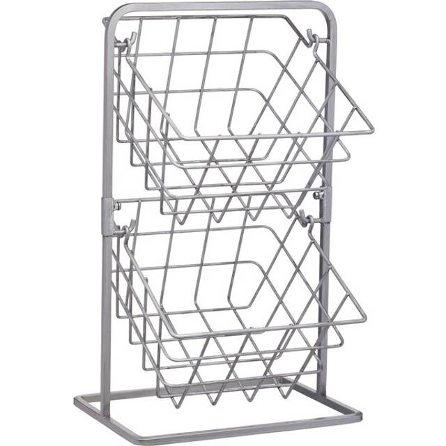 Industrial Kitchen Two Tier Wire Storage Baskets - Silver