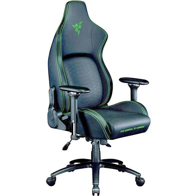 Razer Iskur Gaming Chair with Built-in Ergonomic Lumbar Support System - Multi-Layered Synthetic Leather - High Density Foam Cushions - Green