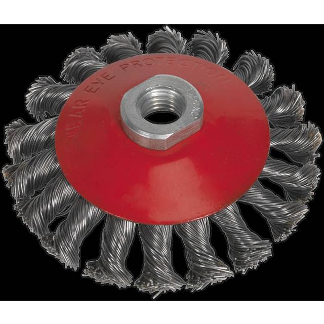Sealey CWB100 Conical Wire Brush Ø100mm M10 x 1.5mm