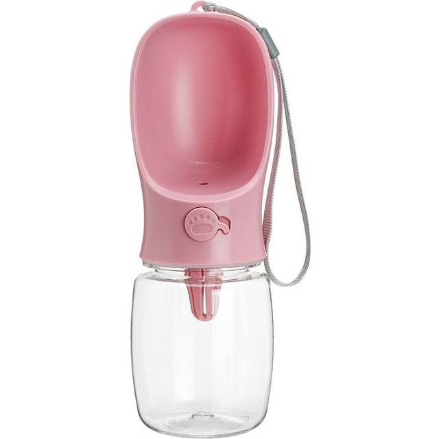 (Activated carbon 350ML pink) Portable Outdoor Traveling Pet Cup Small Volume Large Capacity High Sealing Performance Pet Cup