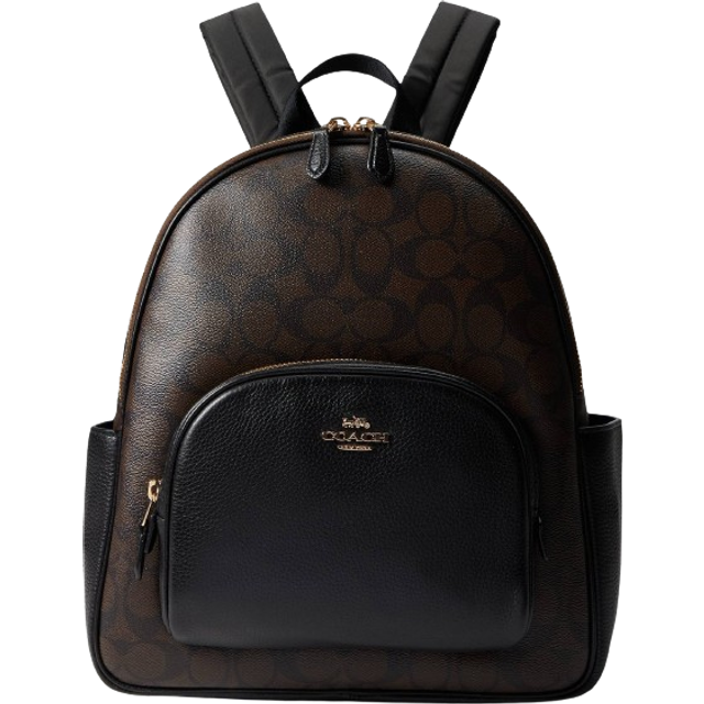 Coach Court Backpack In Signature Canvas Gold Brown Black Price