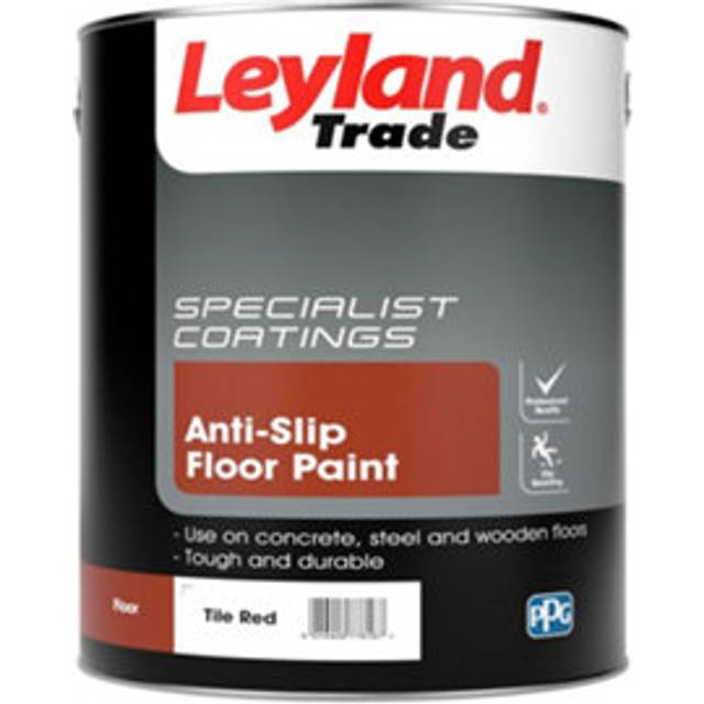 Leyland Trade Tile Red Semi-Gloss Floor Paint, 5L - Tile red - One Size