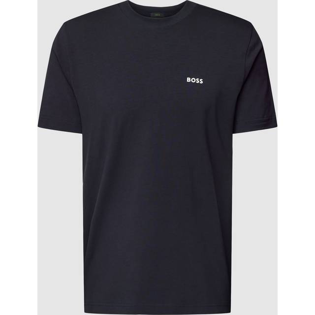 BOSS Green Tee Mens Stretch Cotton T-Shirt with Contrast Logo NOS - Blue - Size X-Large