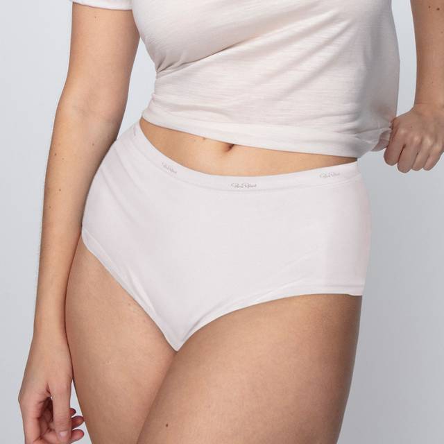 High Waist Trosor I Bomull med Smal Resår Ekologisk bomull - White