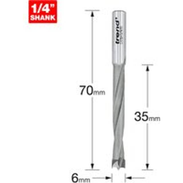 Trend CRAFTPRO Router Dowel Drill 6mm 35mm 1/4"