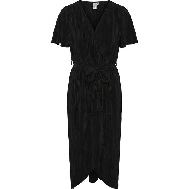 YAS Yasolinda Ss Midi Wrap Dress S. Noos |Svart |XS