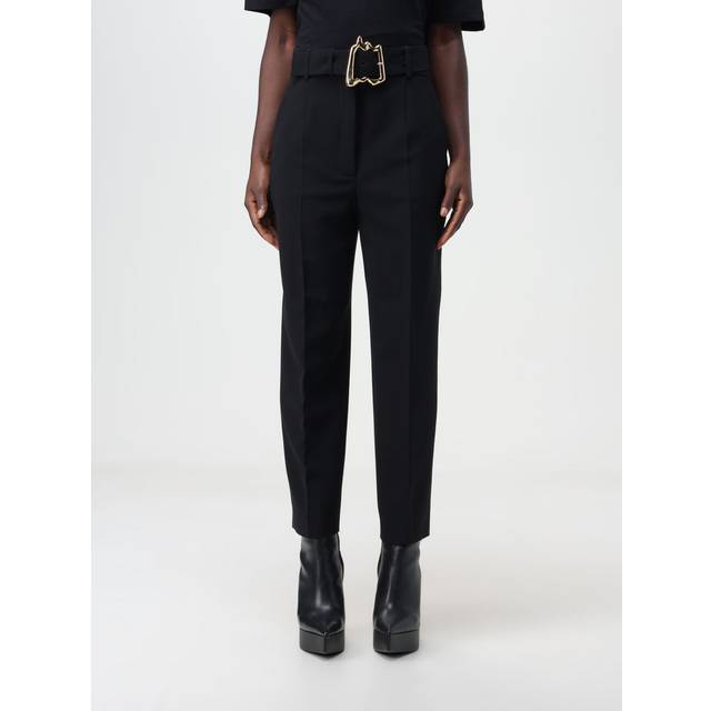 Moschino, Byxor, Dam, S, Polyester, Elegant Svarta Byxor med Guld Detalj - black (S)