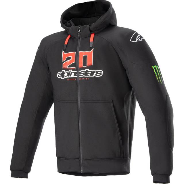 Alpinestars FQ20 Chrome Ignition Monster MC- Hoodie Svart-Vit-Ljusröd M