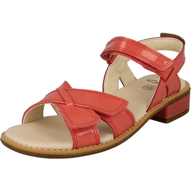 (UK 12 Child, Coral (Pnk)) Girls Clarks Strappy Sandals Darcy Charm - F Fit