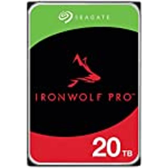 Seagate IronWolf Pro 20TB, intern NAS HDD i företagsklass, CMR, 3.5”, SATA 6 Gb/s, 7200RPM, 256MB Cache för RAID-NAS, räddningstjänster, Frustrationsfri paketering (ST20000NTZ01)