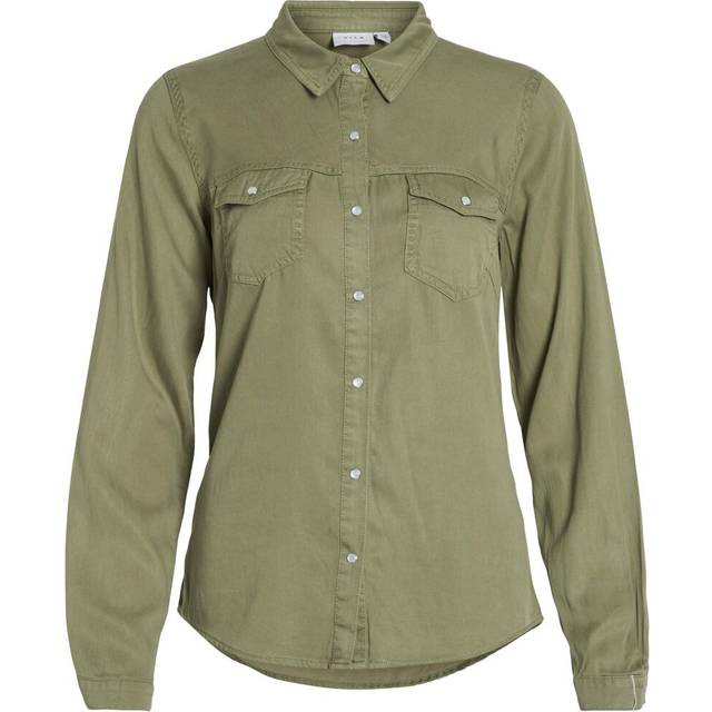 Vila - Skjorta viBista Denim Shirt - Grön