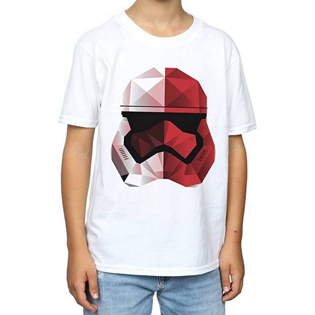 (5-6 Years, White) Star Wars: The Last Jedi Boys Cubist Stormtrooper Helmet Cotton T-Shirt