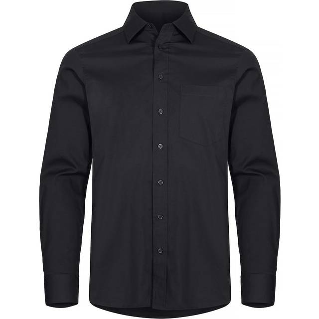 (L, Black) Clique Mens Stretch Formal Shirt