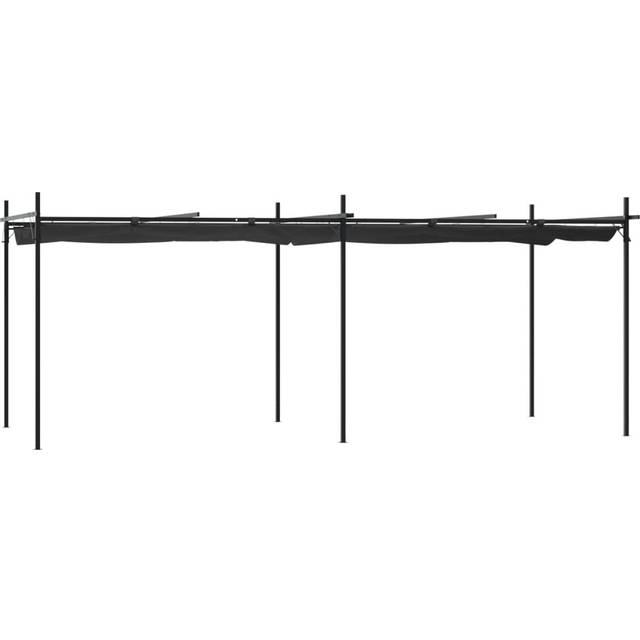 Pergola med infällbart tak antracit 589x292x230 cm