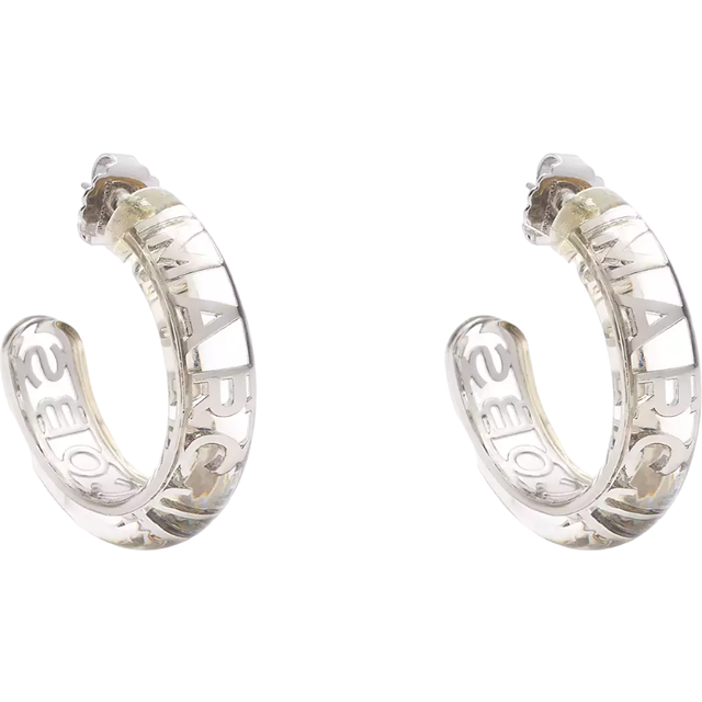 Marc Jacobs Silver & Transparent 'The Monogram Hoops' Earrings - 979 Clear/Silver - UNI