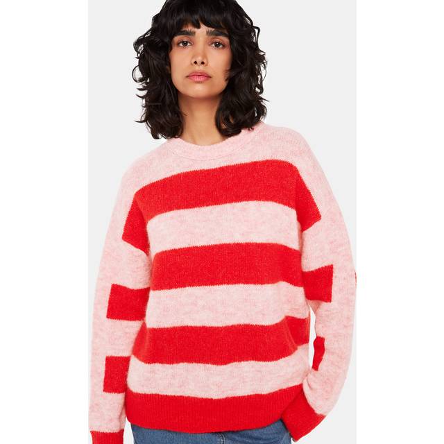 Whistles Womens Stripe-pattern Relaxed-fit Mohair-blend Jumper Xs - MULTI-COLOURED