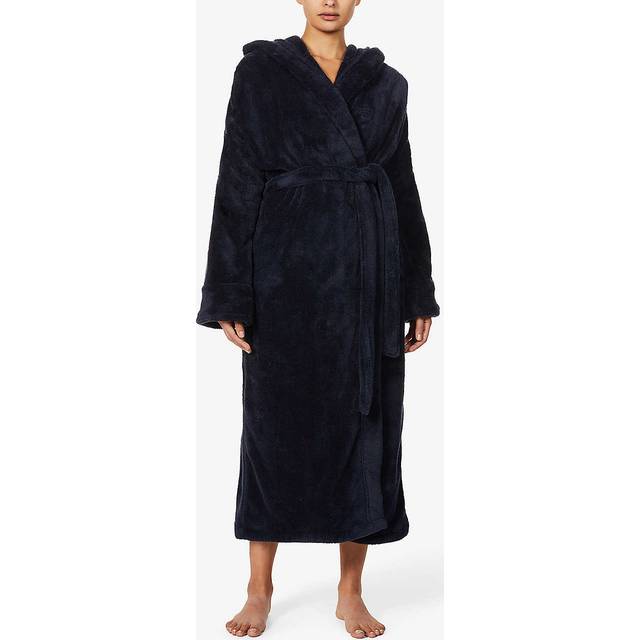 Soho Home Womens Vy Logo-embroidered Recycled-polyester House Robe 1 Size - NAVY