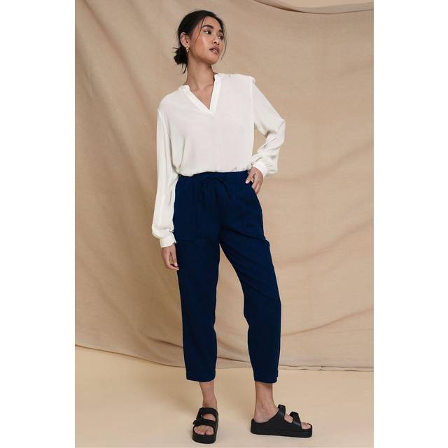 Blend Rosewood Tapered Trousers - Navy - Size 8 - Threadbare