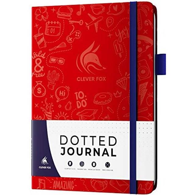 Dotted Journal 2.0 â Compact Planning and Sketching Dot Grid Notebook 120 GSM Thick, No-Bleed Paper â Planner with Pen Loop, Pocket, Ribbons,
