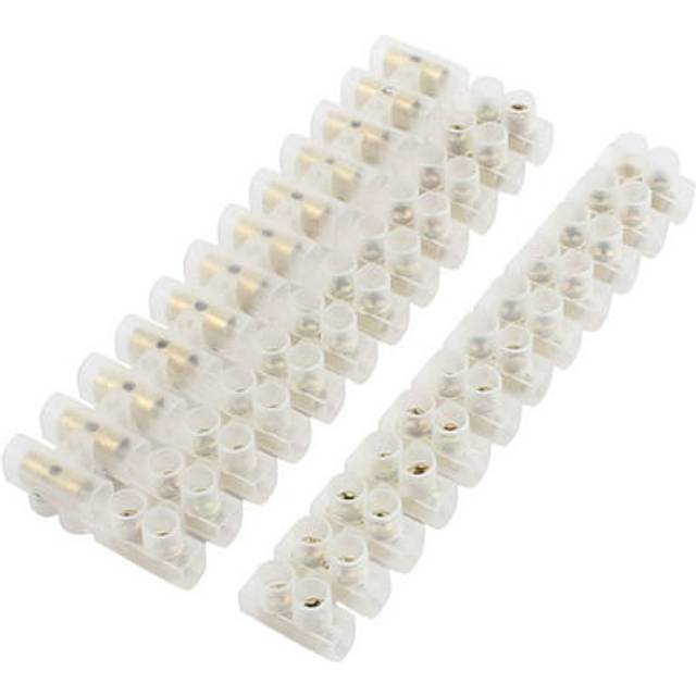 3Pcs 380V 20A 14mm2 Cable 2 Row 12 Ports Barrier Terminal Block Connector Strip