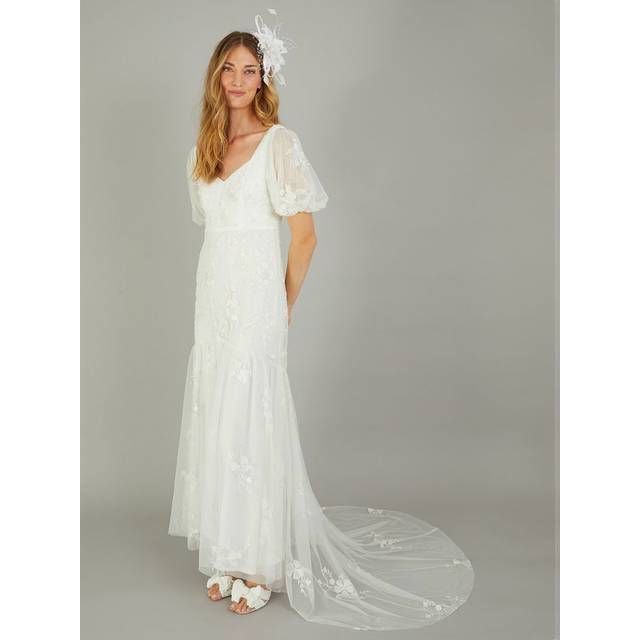 'Violet' Embellished Bridal Maxi Dress - Ivory - 22