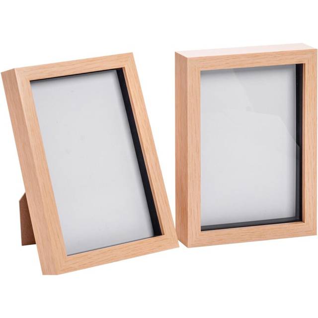 Nicola Spring - 3D Box Photo Frames - Beige (23.5cm H x 17.1cm W x 3.5cm D)