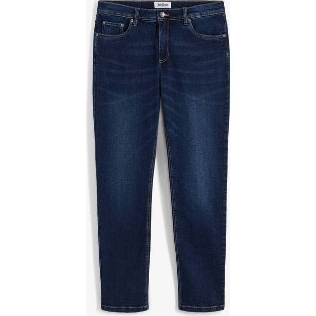 bonprix Slim Fit Straight Cargo Stretch Jeans - Blue Denim