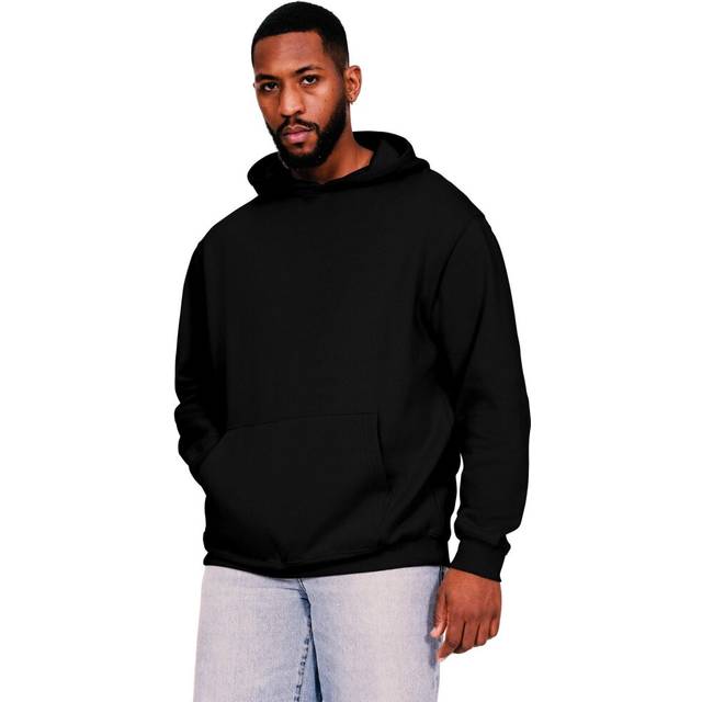 (XL, Black) Casual Classics Mens Core Ringspun Cotton Oversized Hoodie