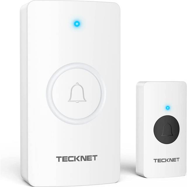 TECKNET Wireless Doorbell, Waterproof Doorbell Battery-operated Cordless Door Chime Kit at 1000-feet Range with 38 Chimes, 4-Level Volume & Blue