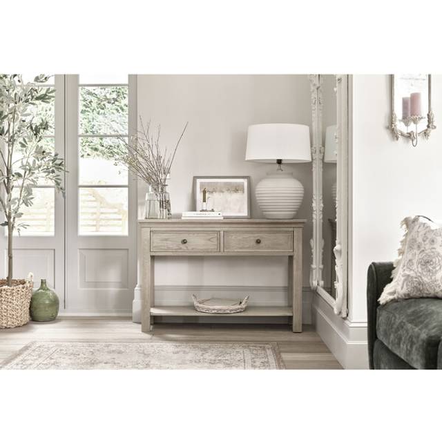 Weathered Oak Console Tables - Console Table - Burleigh Range - Oak Furnitureland