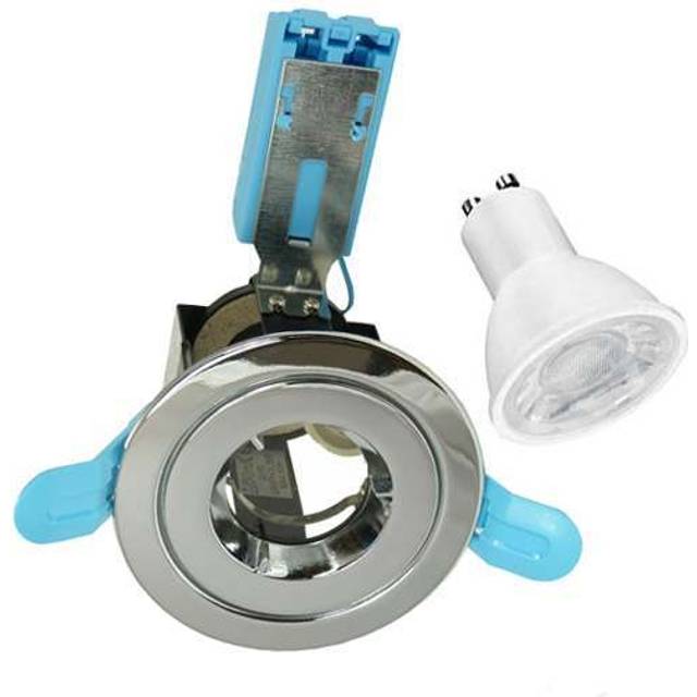 Ansell IP65 Fixed Downlight Chrome + Enlite 5w 3000K GU10
