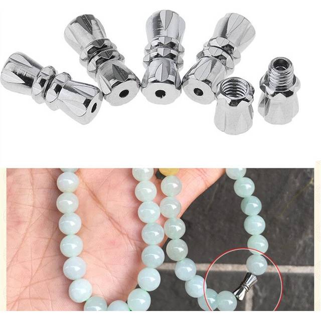 10Pcs Dull Silver Screw Clasp Barrel Screw Clasps For Bracelet Necklace Jewelry Making Findings Hole 1mm HK111