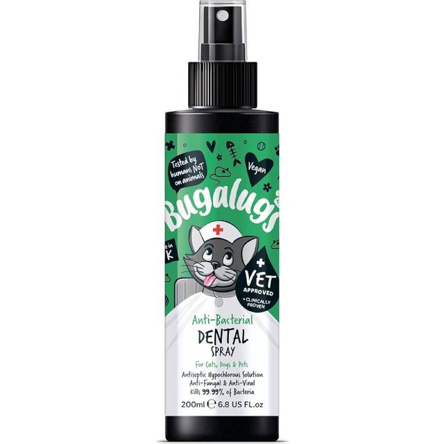 BUGALUGS Cat Teeth Cleaning Spray & Plaque Remover 200ml - Natural Cat Teeth Cleaning Products For Bad Breath, Anti-Bacterial Cat Dental Care
