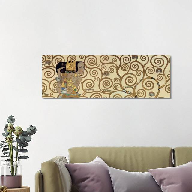 Expectation, Horizontal by Gustav Klimt - Wrapped Canvas Panoramic Graphic Art (40.64cm H x 121.92cm W x 1.91cm D)