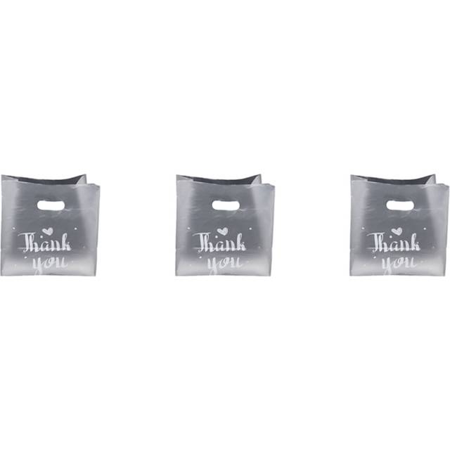 150 Pcs Thank You Plastic Gift Bag Plastic Shopping Bag with Handle Christmas Wedding Party Gift Bag Candy Cake Small