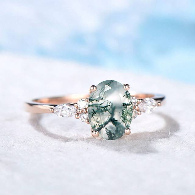 SHEIN 1pc Elegant Sterling Silver Oval White Crystal, Agate, Cubic Zirconia Engagement Wedding Promise Ring For Women