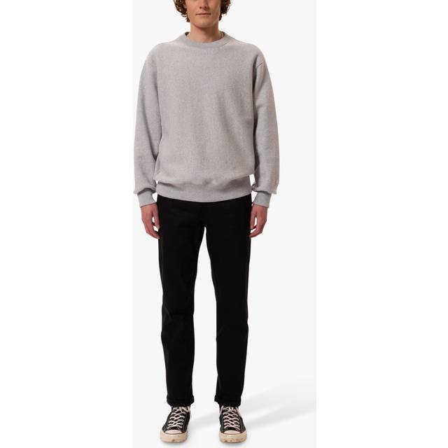 Hasse Crew Neck Sweatshirt - Navy - Specialising in premium denim since 2001, Nudie Jeans make for a reliable staple when it comes to everyday wear. Offering comfortable basics and signature fits, the brand has an upbeat, youthful edge, underscored by its stylish designs.