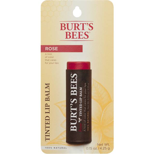 Burt's Bees 100% Natural Tinted Lip Balm  Rose with Shea Butter & Botanical Waxes - 2 Tubes