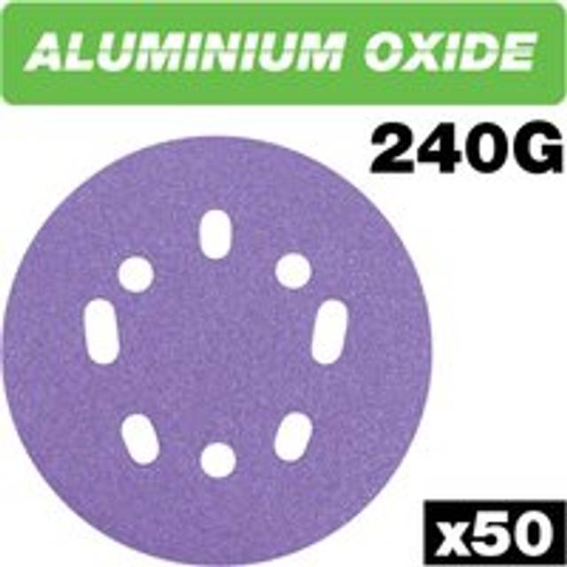 AB/125/240A/B Aluminium Oxide Orbital Sanding Disc 125mm x 240G - 50 Pack - Trend