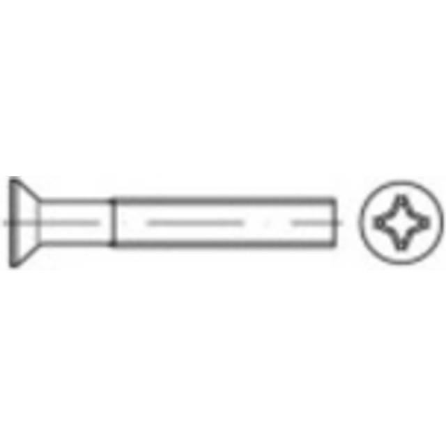 TOOLCRAFT TO-5431779 Försänkta skruvar M5 50 mm Stjärnskruvmejsel Philips Stål galvaniskt förzinkad 200 st