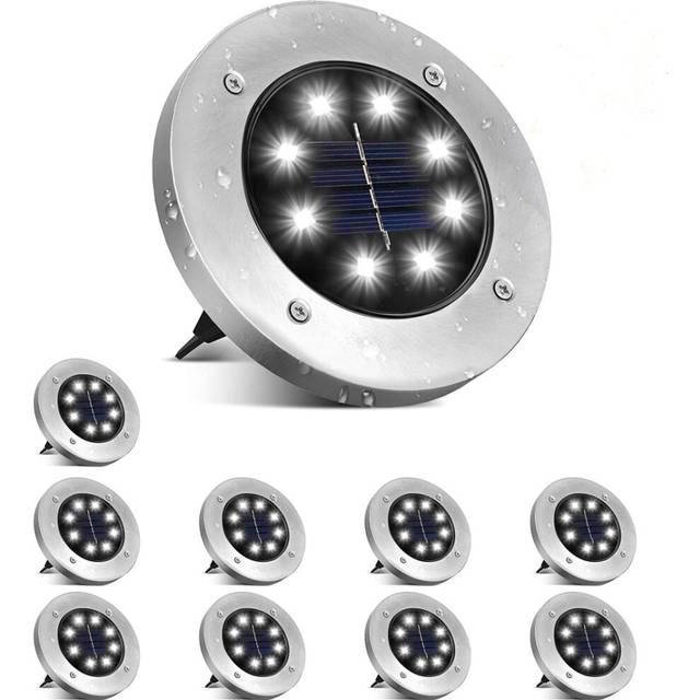 Outdoor solar lamp, 8 LED spotlight solar lamp waterproof garden lawn path garden terrace garden lawn cold white decorative