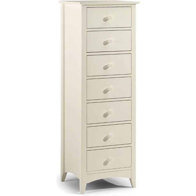 Cameo - 7 Drawer Chest - Stone White - Wooden - Happy Beds