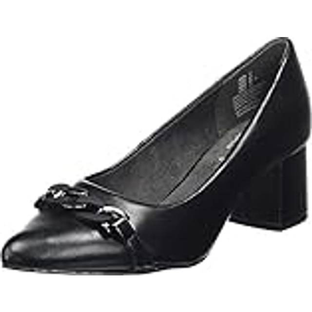 Jana - Softline - Svarta pumps i skinnimitation storlek 38 Klackskor - Black (38)