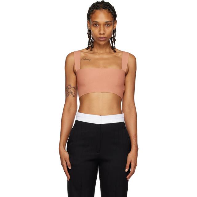 Victoria Beckham Tan Strap Tank Top - 489 Blush - UK 8