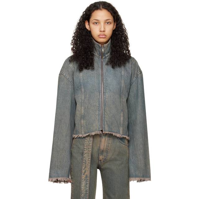 Jade Cropper Gray Oversized Belted Denim Jacket - 206 - Dye Grey/Blue - M