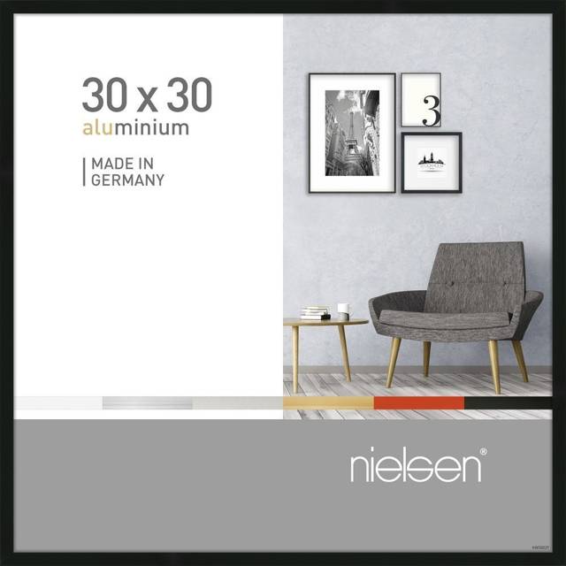 Nielsen Pixel 30x30cm Frosted Black Aluminium Picture Frame, Black