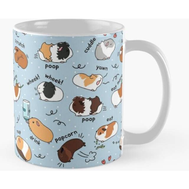 Mugs 11oz Guinea Pig Daily To-Do List - Blue Background Coffee Ceramic Mug Funny Anniversary Novelty Christmas Gift