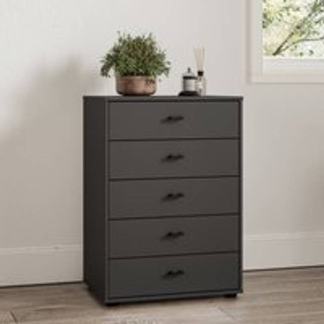 Wiemann Kahla Matt Small 5 Drawer Chest - Graphite
